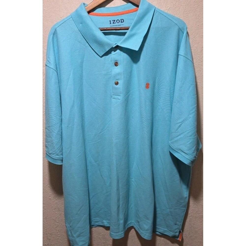 Izod Advantage Polo Shirt Men's Size 5XL Short Sleeve Golf Collar Solid Casual